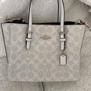 Small Coach bag 3 compartments middle compartment has zip closure very clean